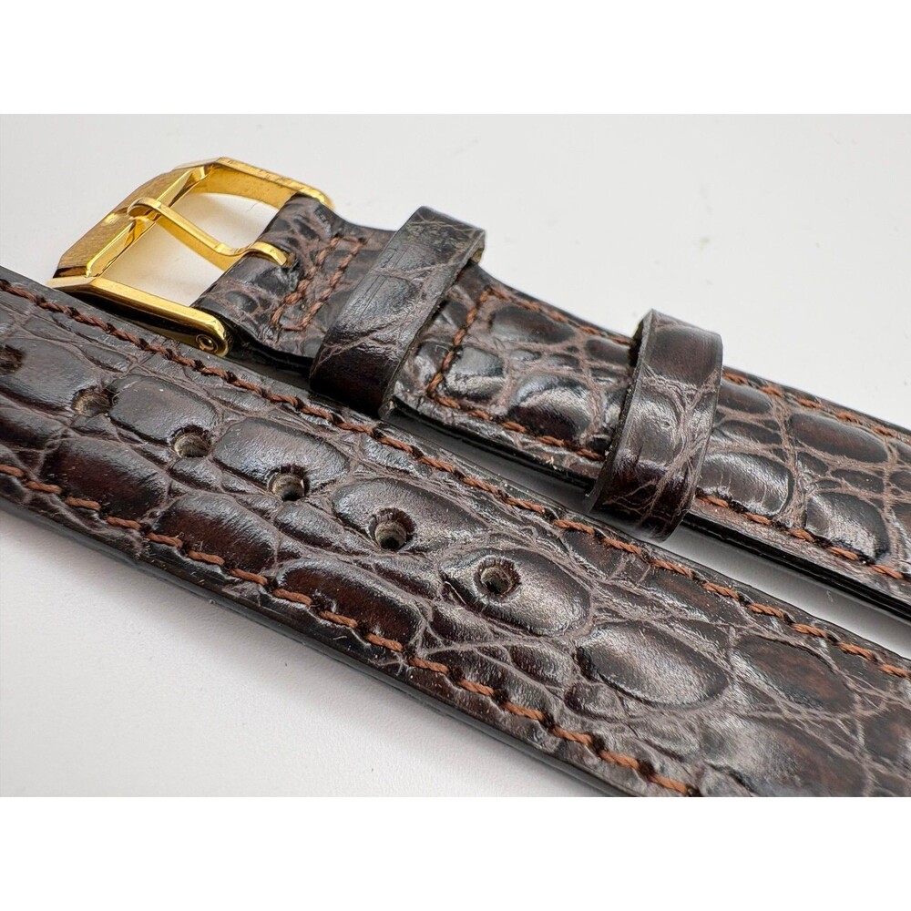 OEM Movado Swiss Brown Alligator/Crocodile Grain Leather Watch Strap 18mm